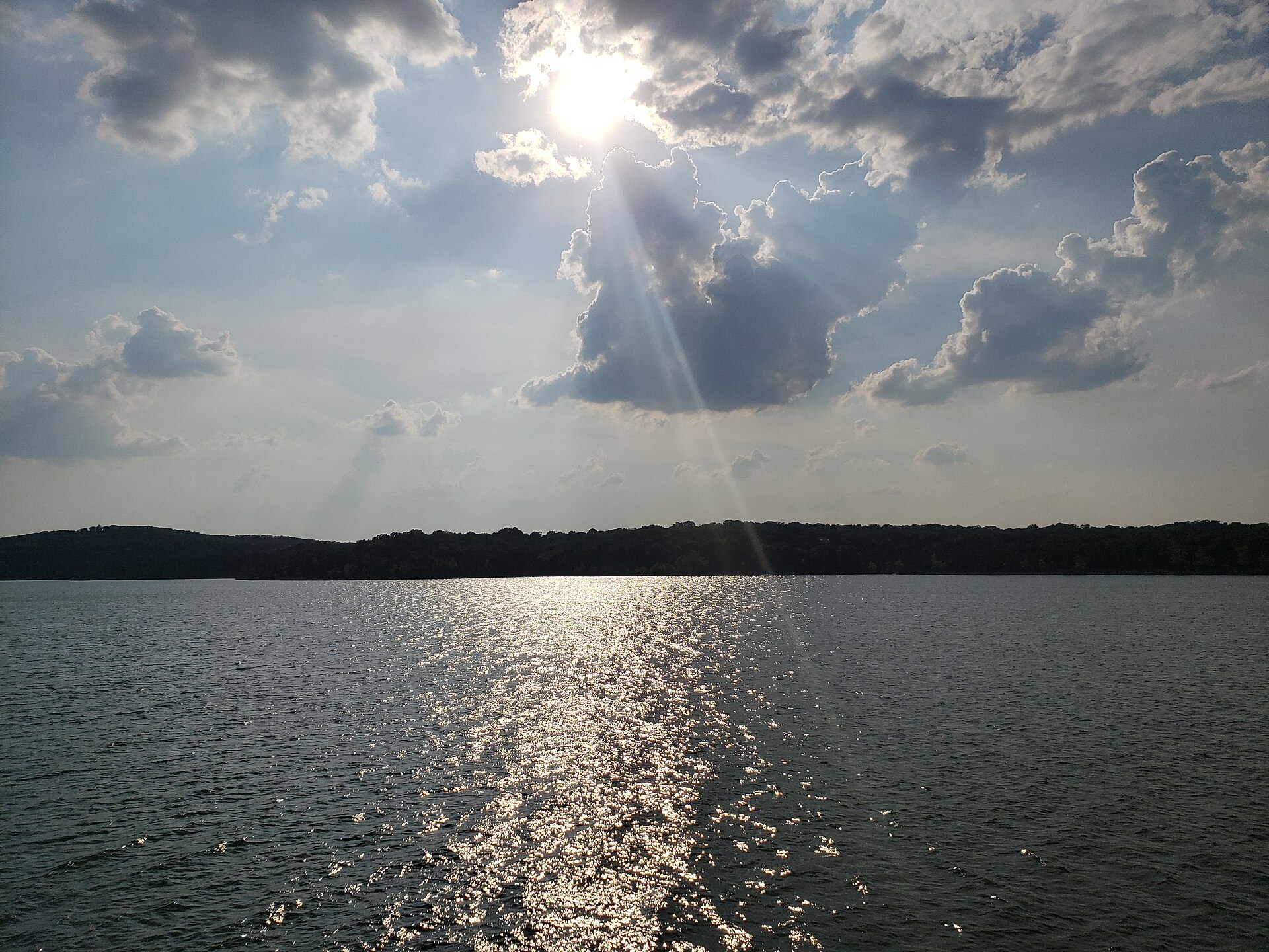 A wide regional view of Table Rock Lake near Branson