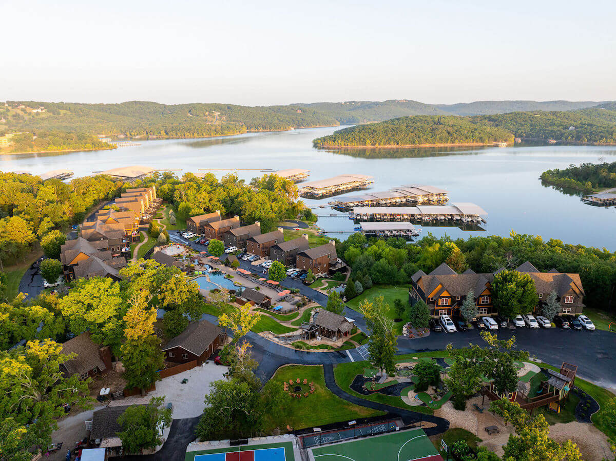 Aerial view of WaterMill Cove beside Table Rock Lake